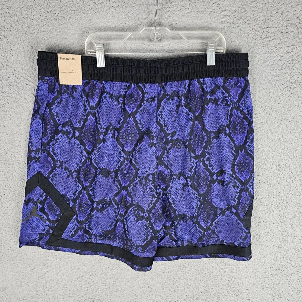 Jordan Shorts Mens XL Purple Snakeskin Print Jumpman Mesh Basketball Athletic